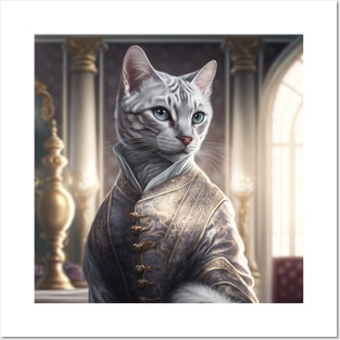 Royal Silver Bengal Cat Posters and Art